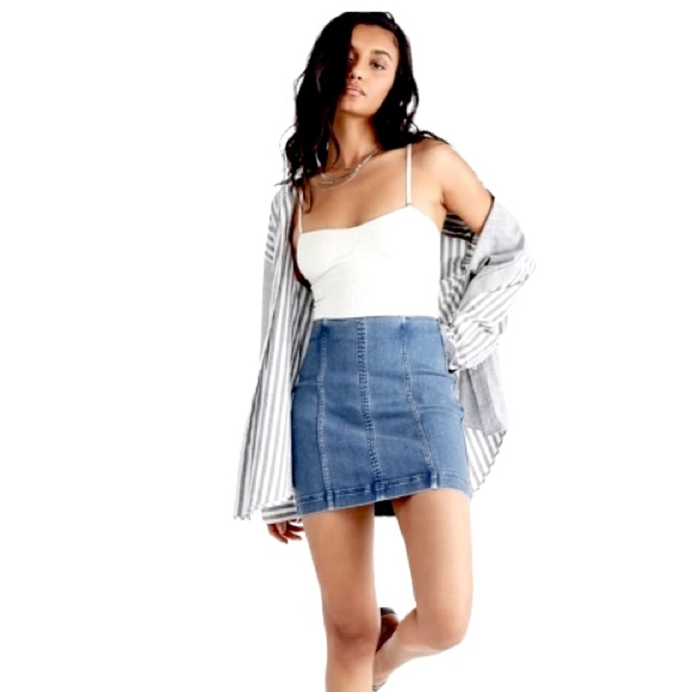 Free People Modern Femme Denim Mini Skirt